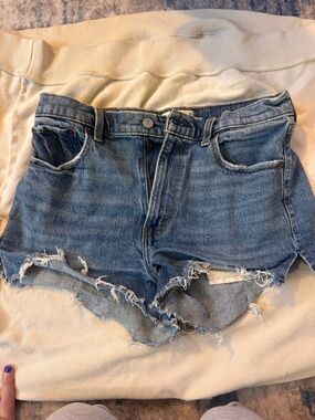 Abercrombie & Fitch Distressed Blue Denim Cutoff Shorts